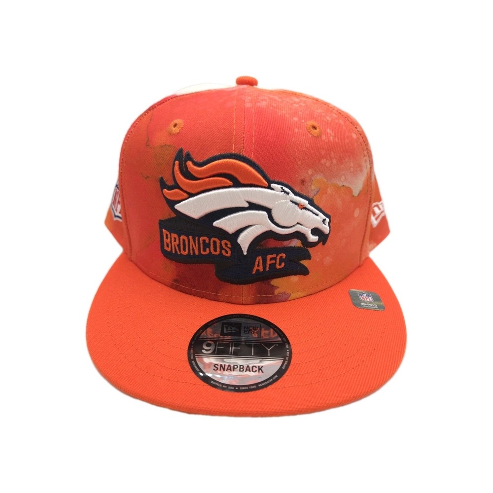 New Era 9FIFTY NFL On Field Denver Broncos AFC Ink Dye Orange Snapback Hat